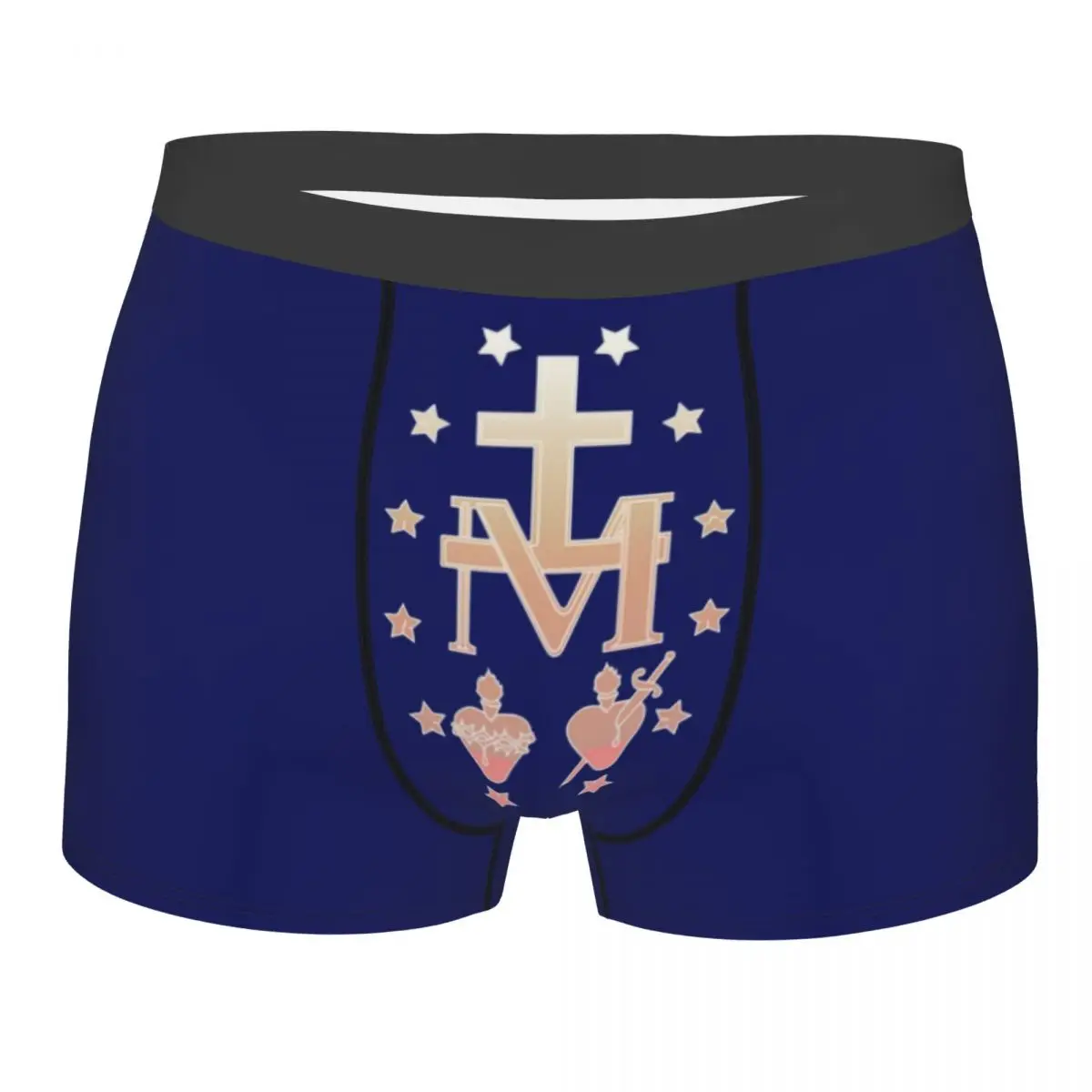 Custom Cool Miraculous Medal Boxers Shorts Panties Men's Underpants Breathable Medal of Our Lady of Grace Briefs Underwear