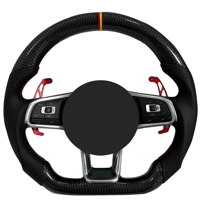 

Новый популярный кожаный карбон для Volkswagen R-line Passat Golf Jetta Tiguan Polo Bora Arteon 2010-2025, автомобильный руль