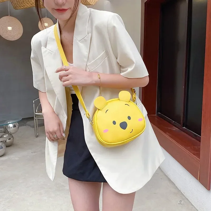 Disney Winnie The Pooh New Children's Crossbody Bag Cartoon Girls One Shoulder Crossbody Bag 3D Fashion Luxury Brand Girls Bag