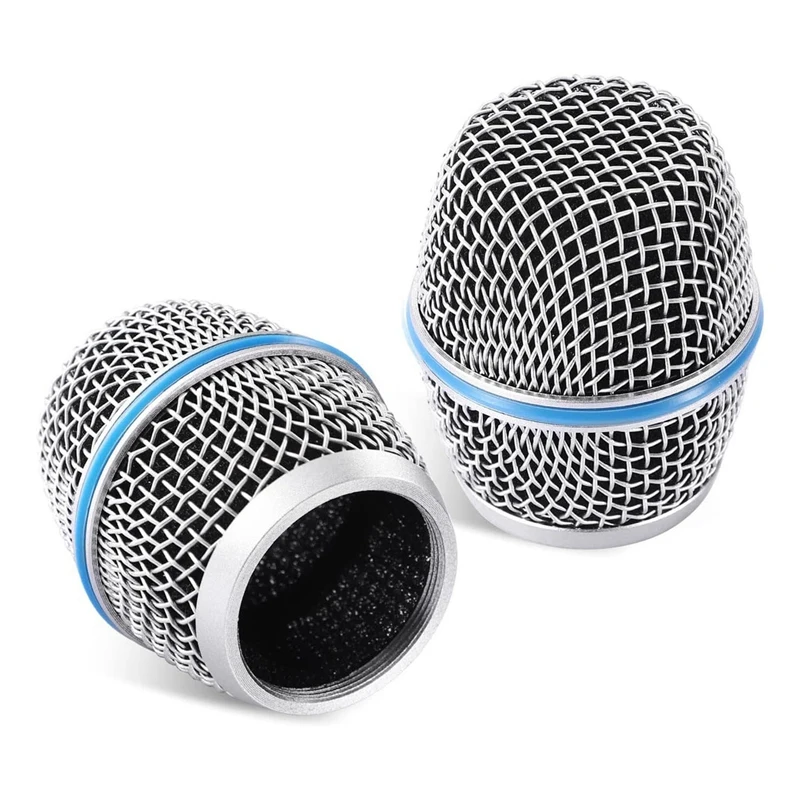 4PCS Microphone Windscreen Heads, Microphone Ball Head Mesh Grill Vocal Microphone Replacement Parts Grille For Shure Beta87a