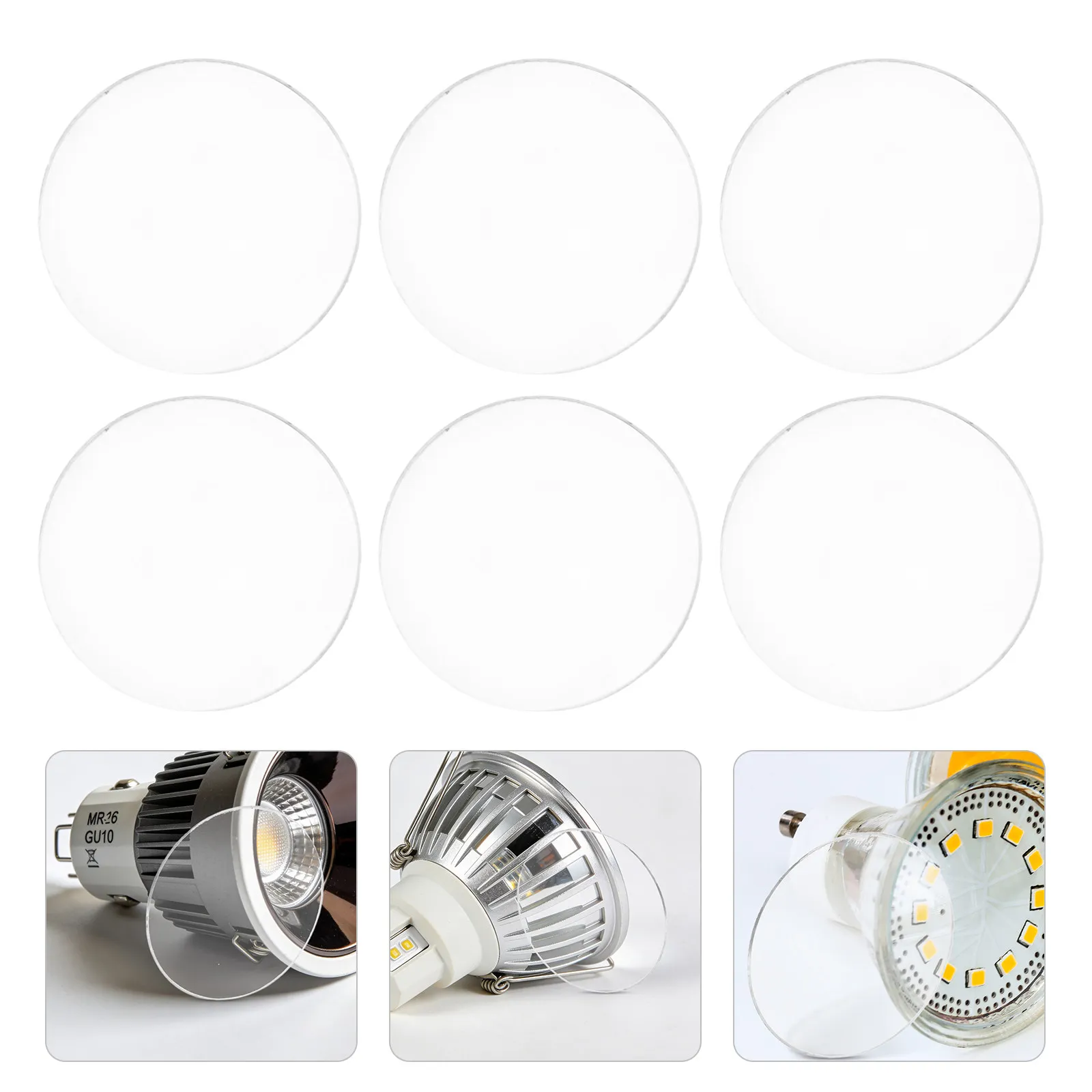 

30 шт. акриловых плафонов для точечных светильников MR16/GU10, плоские, высокопрозрачные, термостойкие, для ландшафтного освещения и встраиваемых потолочных светильников