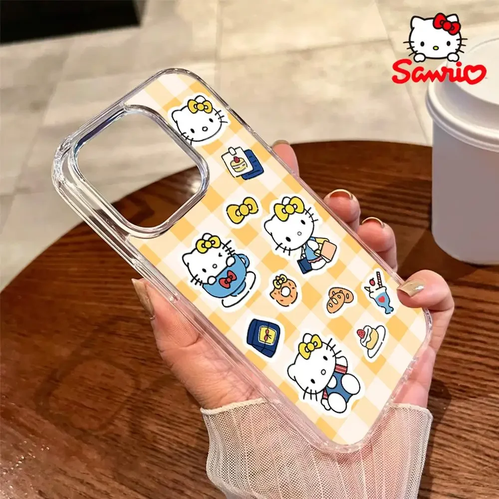 Sanrio Phone Shell Fall Prevention Iphone 16/15/14/13/12/11 Girl Phone Case Kitty Cat Fashion Accessory Hellokitty 2025 New