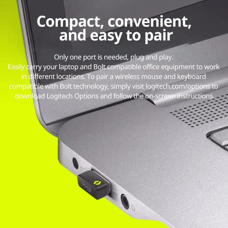 LOGITECH Logitech Bolt USB-Empfänger, geeignet für M650/MX Master 3S/LIFT/M240/MX Ahywhere 3S/POP MAUS/WAVE KEYS/K98 M