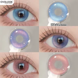 OVOLOOK-2pcs/pair Beauty Purple Contact Lenses for Eyes Myopia Colored Contact Lenses Natural Blue Lens Fashion Cosplay Pupils