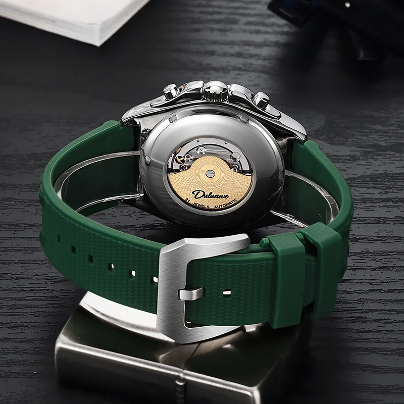 2025 Nuovi orologi automatici da uomo delle migliori marche Orologi da polso meccanici da uomo sportivi di moda Orologi impermeabili in vetro zaffiro DULUNWE