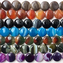 Natural Stone Beads for DIY, Coin Stripe Agat Beads, Multiple Different Color to Choose, Strand 15 in, 25mm 20mm wholesale