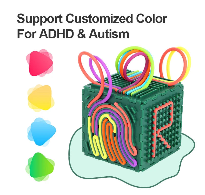 لوحة الأنشطة الحسية، ألعاب تململ سيليكون على الوجهين للأطفال والكبار، ألعاب حسية للقلق، ADHD، التوحد، تهدئة #5