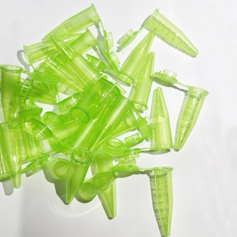 100 Stück 1,5 ml Labor-Mini-Plastik-Reagenzgläser Zentrifugenfläschchen mit Schnappverschluss Bunte 1500 µl EP-Röhrchen Graduierte Mikrozentrifugenröhrchen – Detail 8