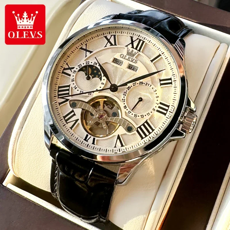 

OLEVS 7013 Mechanical Business Watch Round-dial Stainless Steel Watchband