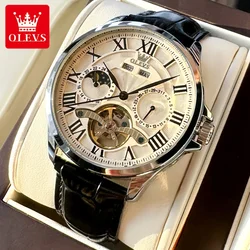 OLEVS 7013 Mechanical Business Watch Round-dial Stainless Steel Watchband