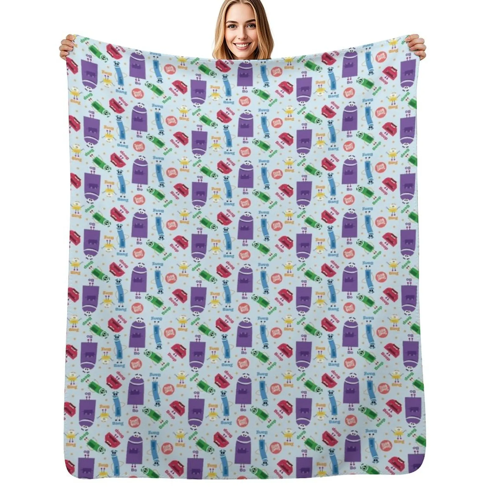 Colorful Storybots pattern Throw Blanket Versatile Cozy Throw Blanket for All Occasions