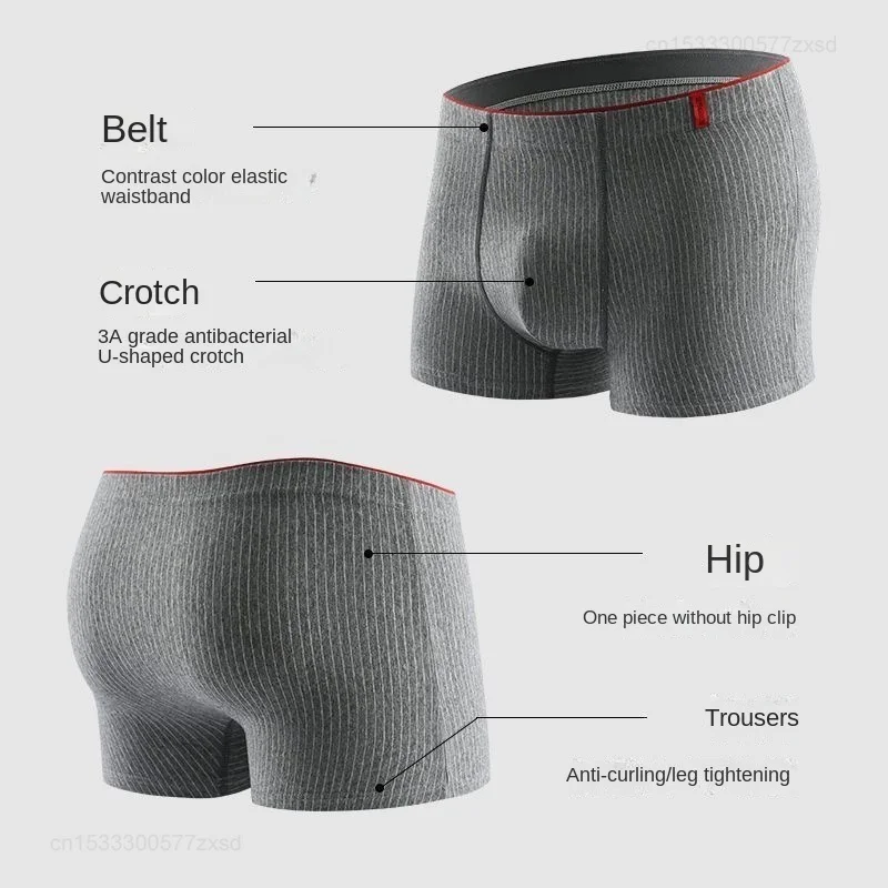Youpin 4Pcs/Lot Men Underwear Striped Boxer Shorts Cotton Underpants Comfortable Breathable Lingerie Male Elastic Force Panties