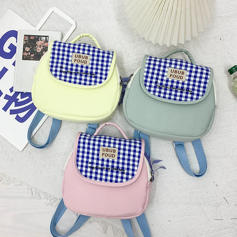 Fashion Plaid School Bag for Girl Cute Kids Kindergarten Schoolbags Children Backpacks Girls Boy Book Bags Travel Daypack 2023