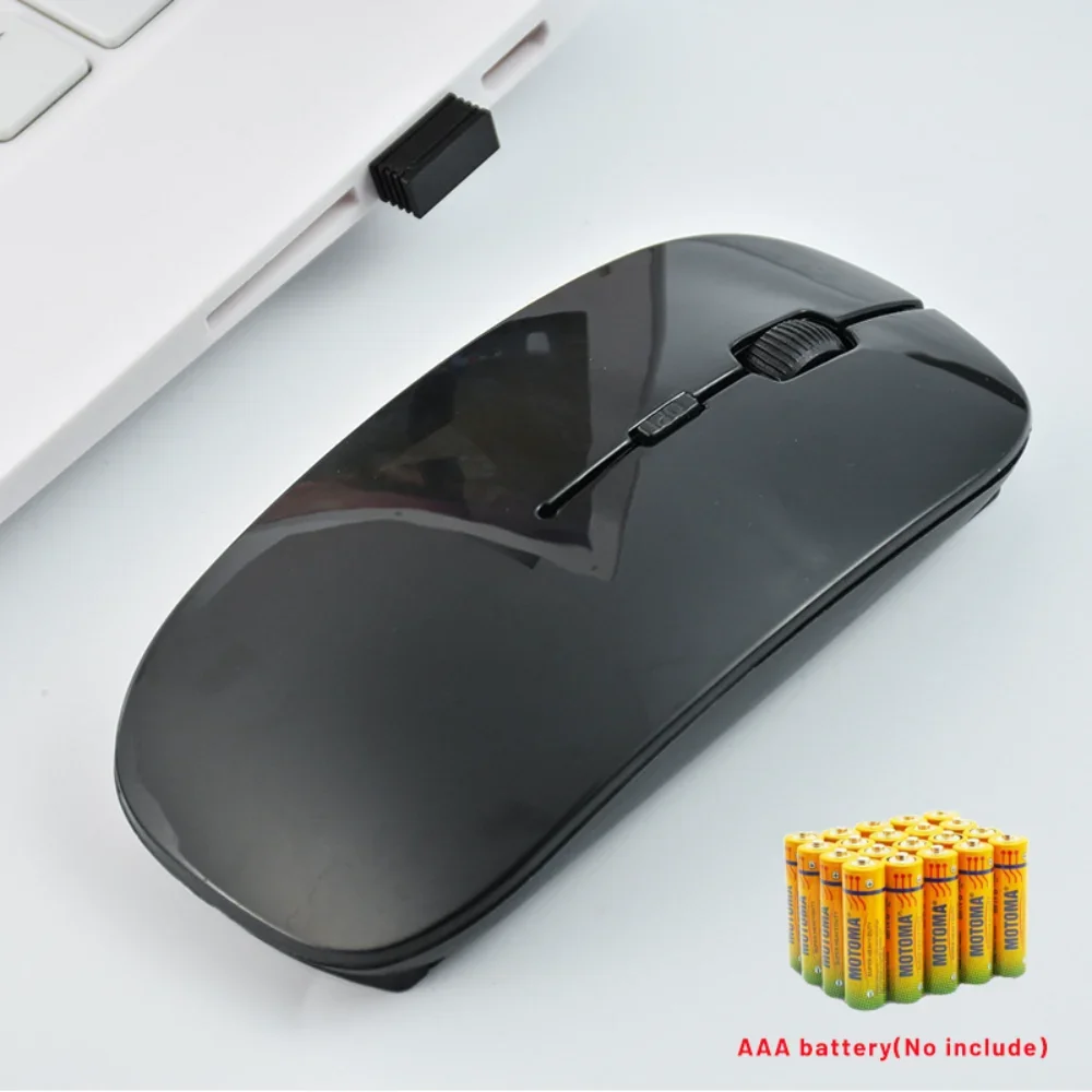Mouse Nirkabel USB 2.4GHz Receiver Mouse Optik Gaming Mouse Ultra Tipis Ramping untuk Komputer Mac PC Laptop Desktop