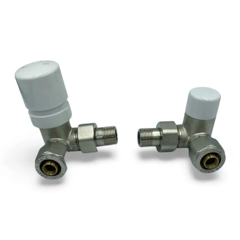 HM 3/8x16 Nickel Plated Brass Thermostatic Angle Valves Universal Right/Left Ball Structure Easy Installation for Water Gas