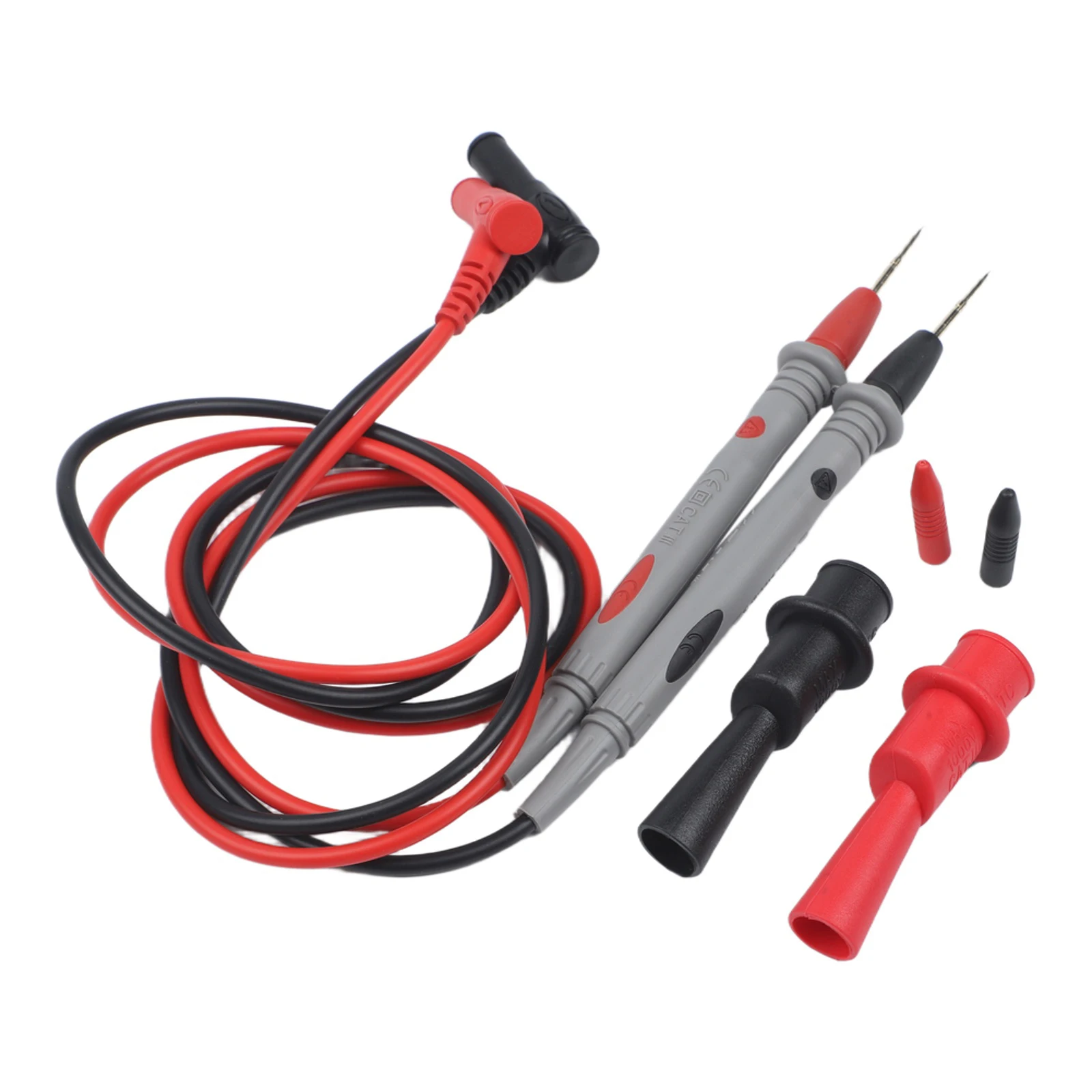 For Motherboard Diagnostics Black Test Leads 1000V Gold Plated Measuring Probes Multimeter Tangle-resistant Leads