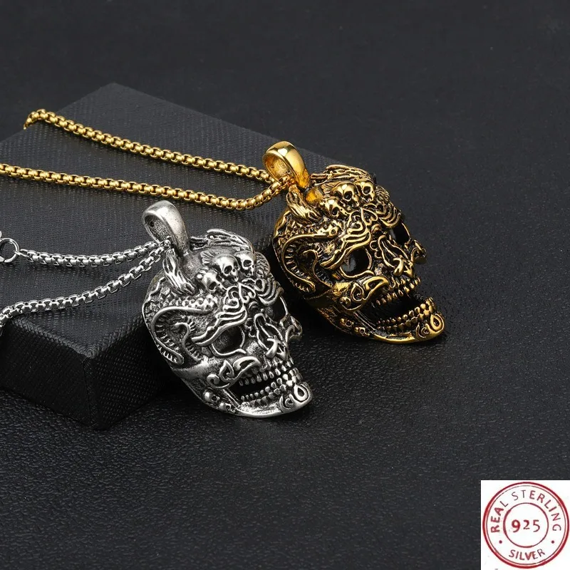 

New Arrival Titanium Steel Pendant, Men's Hip Hop Punk Skull Jewelry, Stainless Steel Necklace