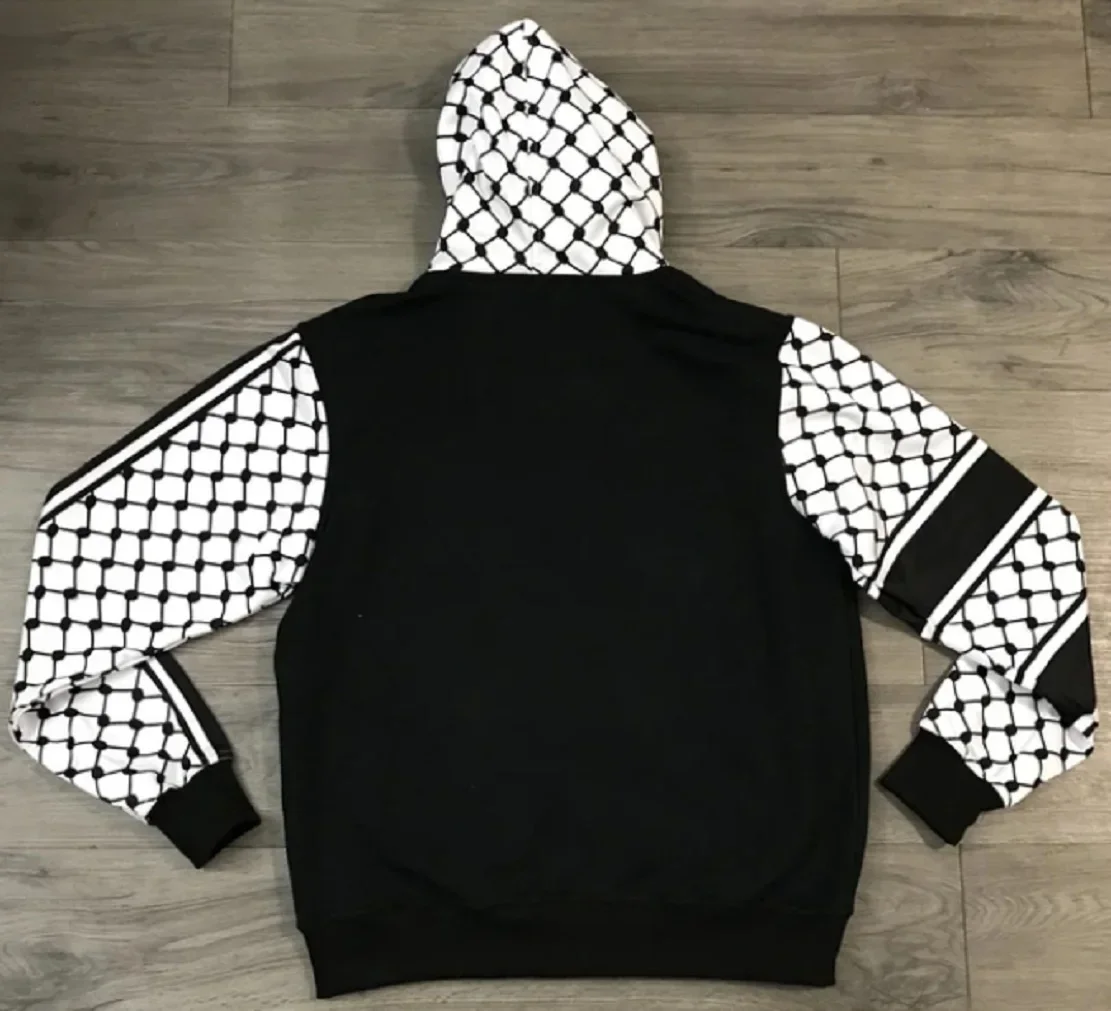 PALESTINIAN Culture White Black Point 3D Printed Hoodie Men Pullover Thick Cotton Warm Hooded Jacket Jersey Keffiyeh Kufiya
