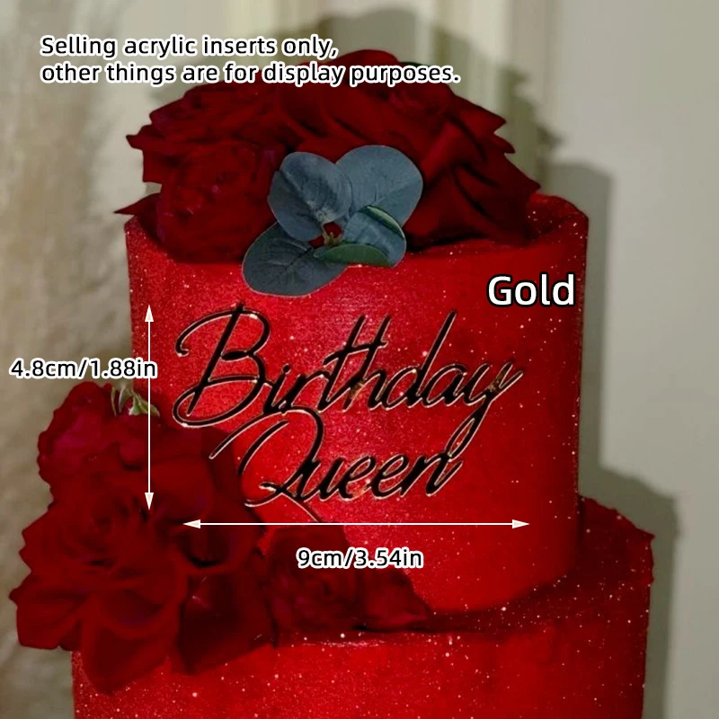 Tortenaufsatz aus Acryl, alles Gute zum Geburtstag, Königin, Prinzessin, geeignet für Mädchen, Geburtstagsparty, Kuchendekoration, Mädchen Mizwa-Babyparty – Detail 8