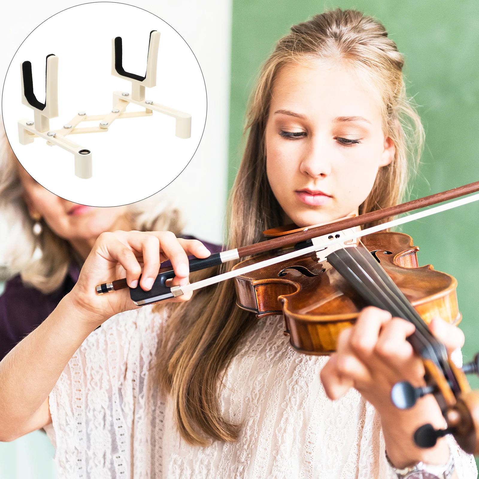 

Foldable Violin St White Pu Display Rack Bow Holder Sturdy Portable Telescopic Bracket Accessories Waterproof Corrosion