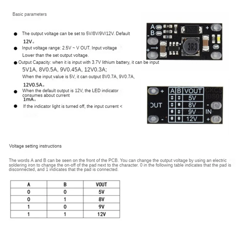 20Pcs Mini DC-DC Boost Step Up Converter 3.7V To 12V Voltage Regulator Lithium Battery Boost Module 5V/8V/9V/12V Output