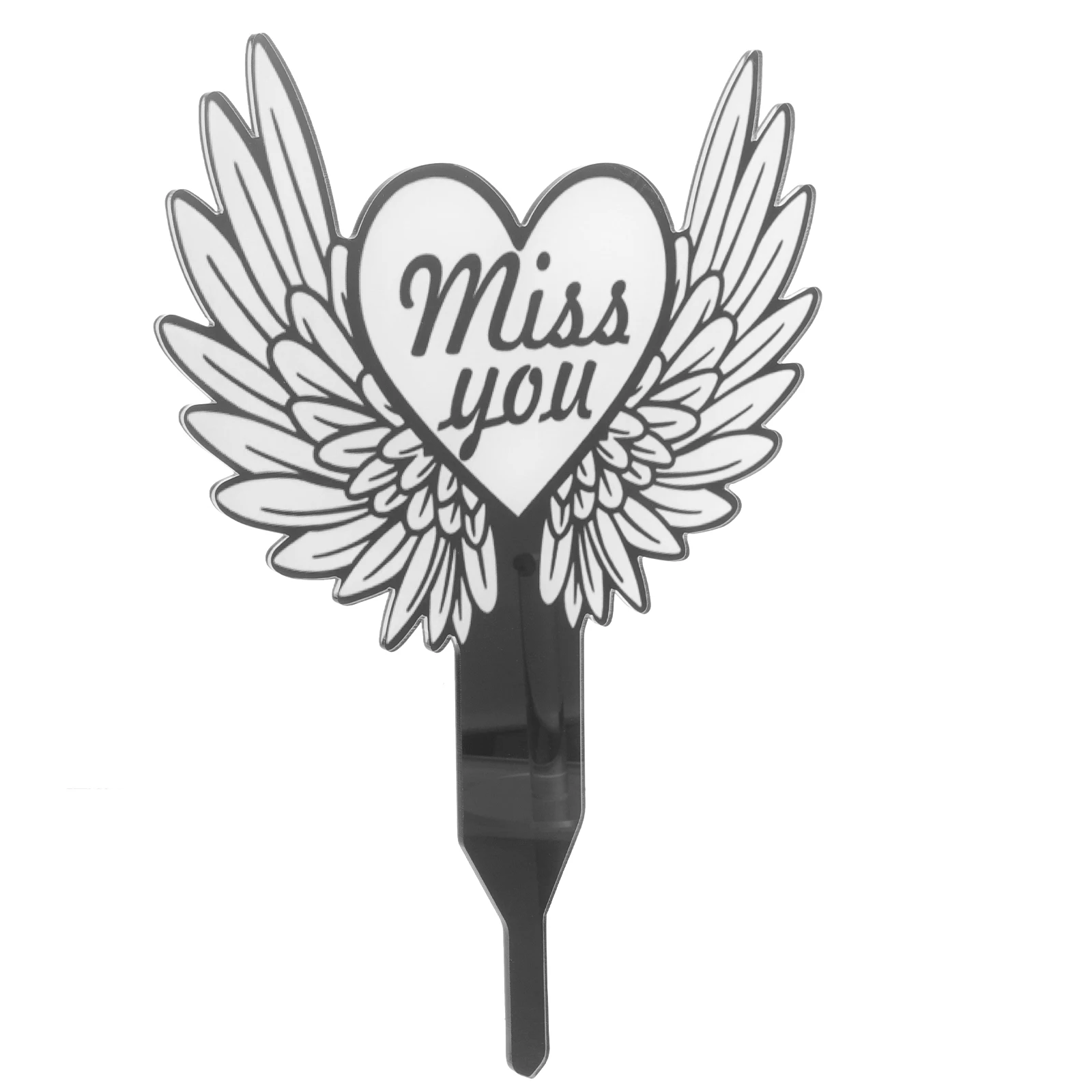 

Angel Grave Stake Decoration Memorial Garden Ornament Lightweight Durable Acrylic Cemetery Marker Lawn Yard Wing Plaque Cross