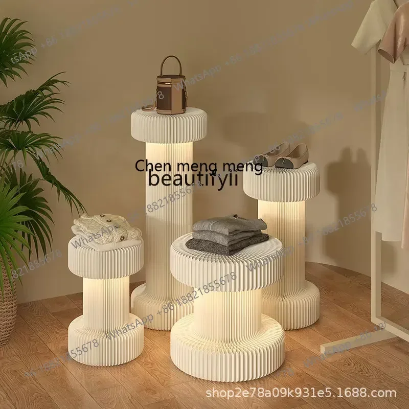 k182z JCommercial Display Stand for Bouquets with Illuminated Roman Column Shelves