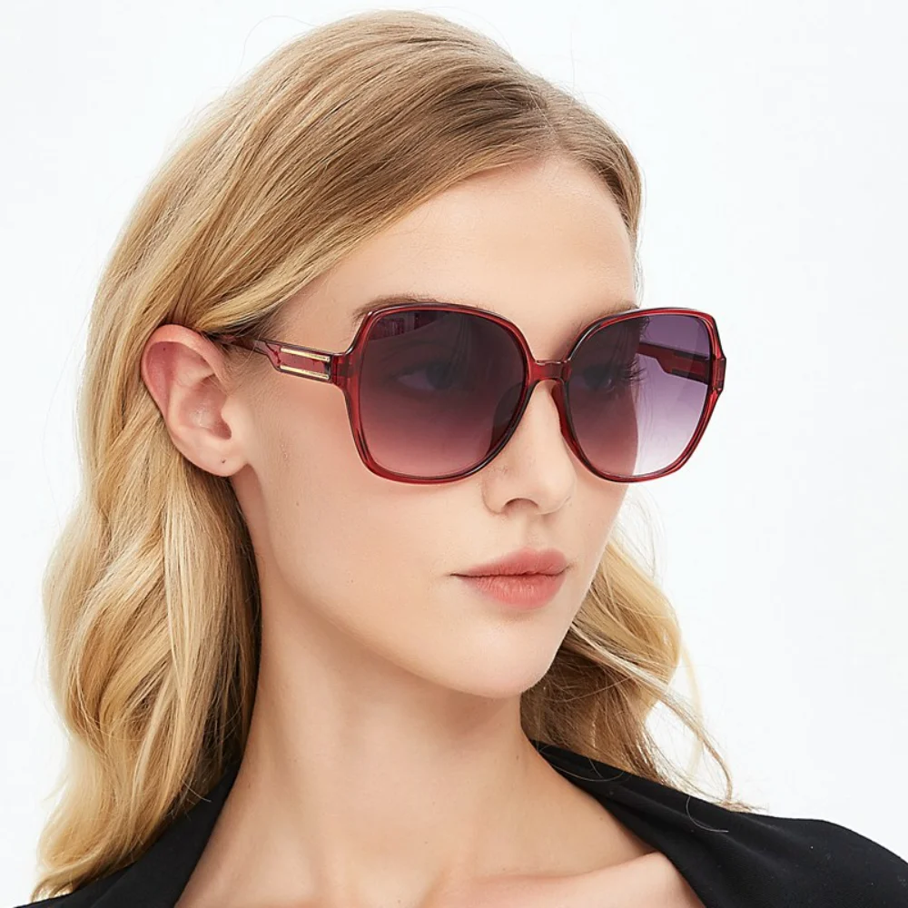 Cat Eye Gradient Color Sunglasses for Women Metal Big Frame Black Fast Selling Luxury Women Polarized Sunglasses Sunwear UV400
