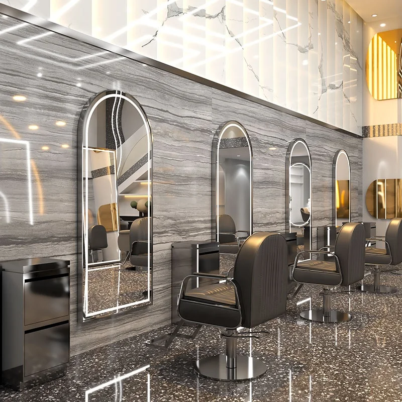New Hair Stylish Beauty Salon Cabinets Styling Station 2 Layer Stainless Steel Black Gold Sliver Cabinet