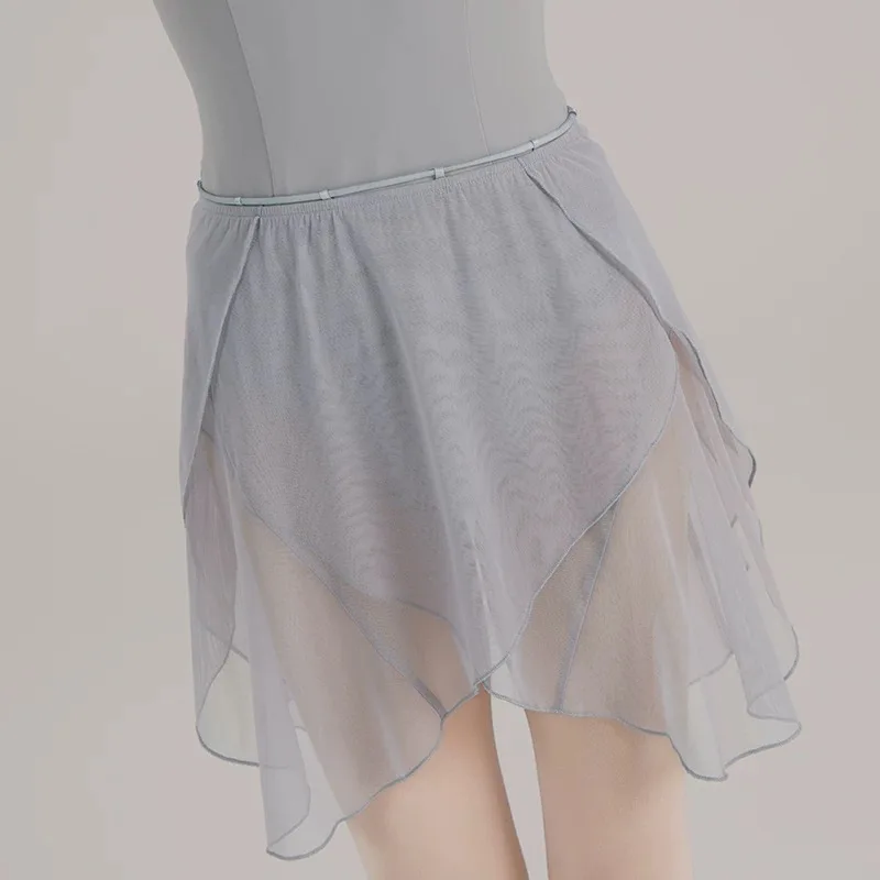 กระโปรงบัลเล่ต์ผู้หญิง ผู้ใหญ่ ดีไซน์ไม่สมมาตร ผ้าไหมพรม กระโปรงบัลเล่ต์แบบพัน กระโปรงบัลเล่ต์แบบทูทู กระโปรงสเก็ต กระโปรงนักบัลเล่ต์ ชุดฝึกซ้อมยิมนาสติก ชุดเต้นรำ