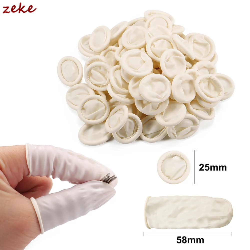 100Pcs Disposable Fingertips Protector Gloves Natural Rubber Non-slip Anti-static Latex Finger Cots Fingertips Watch Accessories