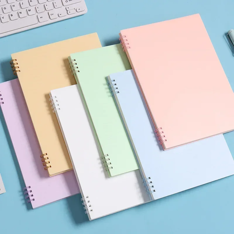 160 Pages A5 Notebook Coil Spiral Journals Morandi Basic Diary Weekly Planner Book for Staff Students School Office Stationery