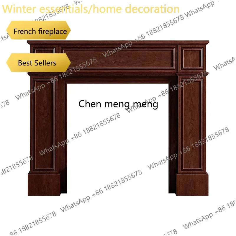 A95 Designer Narrow French Retro Fireplace Side Cabinet Storage Rack Elegant Home Furniture for Porch Living Room Indoor Wall De