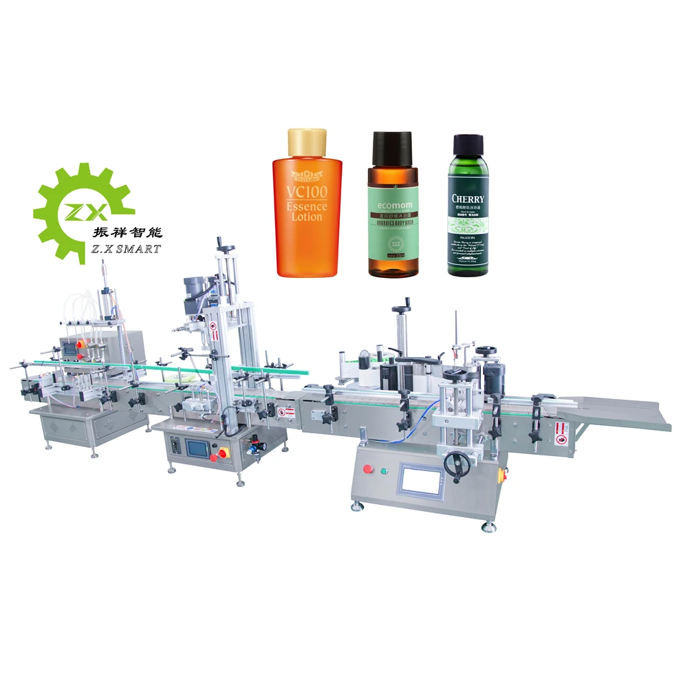 ZXSMART Automatic Lotion Essential Oil Miniral Water Small Filling Machine Bottle Liquid Filling Capping And Labeling Machine