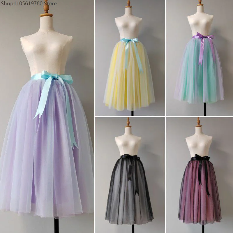 2026 Women Multi Color Gradient Fluffy Tutu Skirt Swan Lake Dance Practice Stage Cosplay Matching Performance Costume Outfit Set