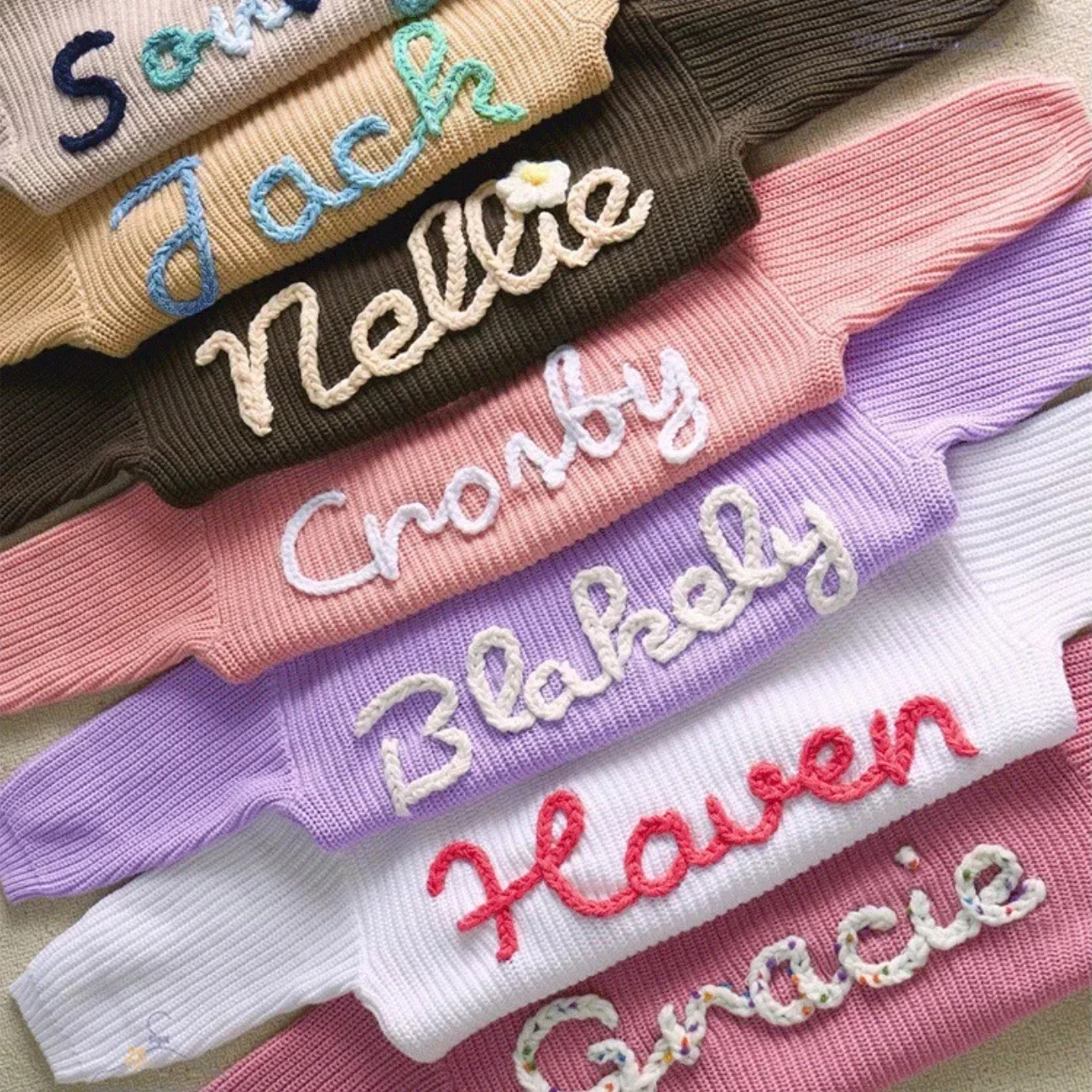 Personalized Embroidered Sweater with Name, Custom Kids Jumper, Customized Baby Gifts, Baby Shower Gifts, Knit Infant Jumper