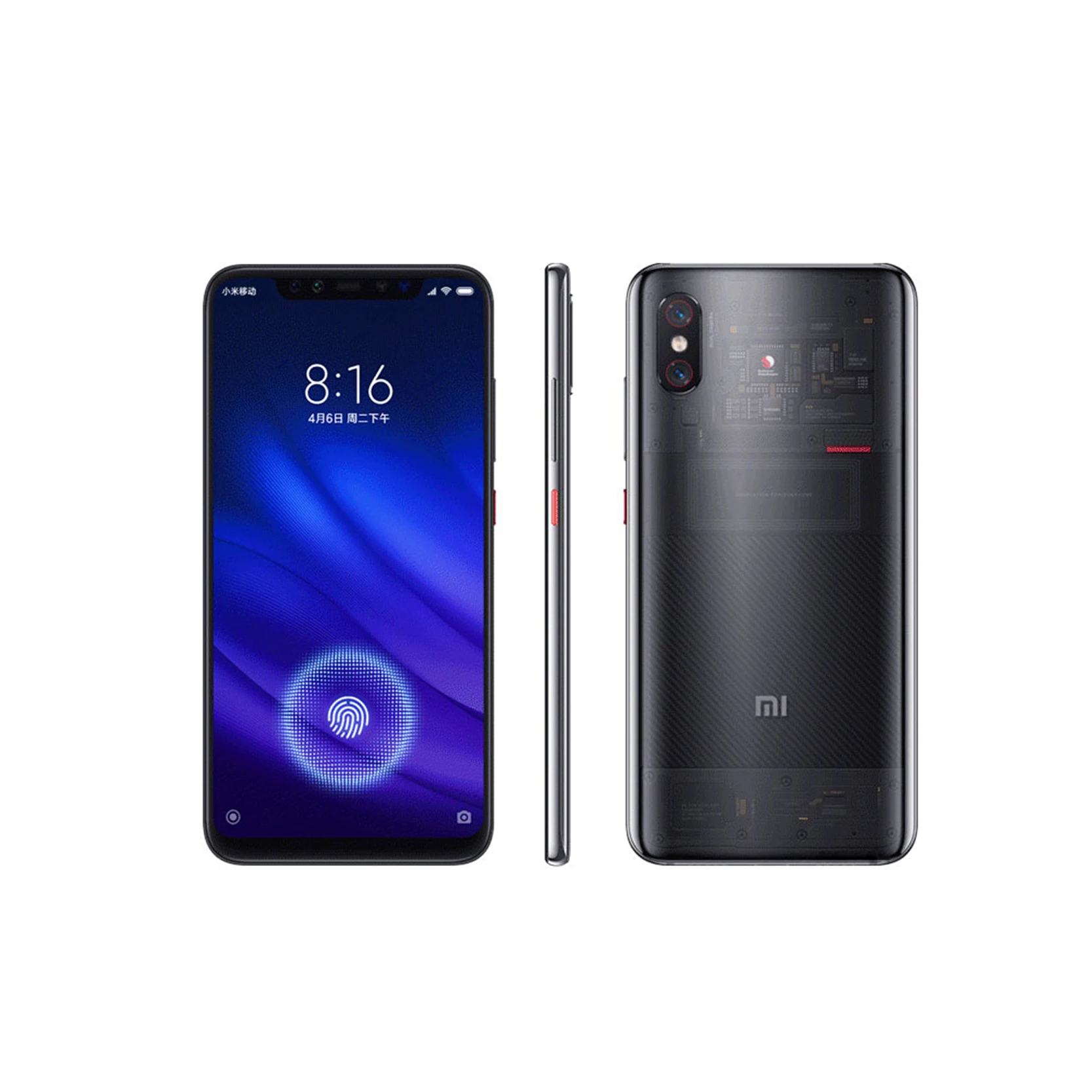 Xiaomi 8 PRO สมาร์ทโฟน Snapdragon 845 Android โทรศัพท์มือถือลายนิ้วมือชาร์จ 18W 1080 x 2248 สีสุ่มพร้อมของขวัญ