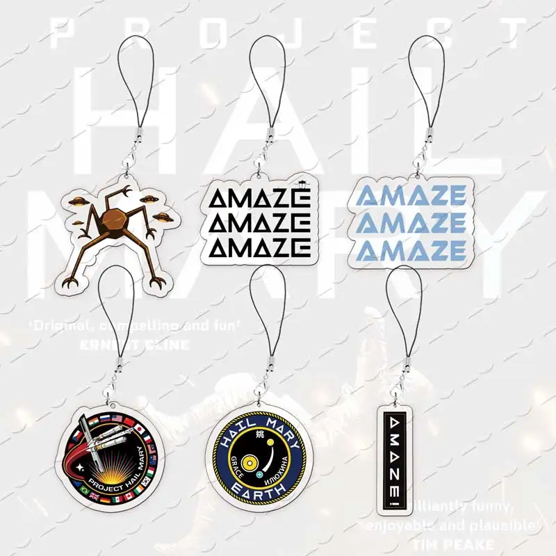 Project Hail Mary Mission Crest Acrylic Mobile Phone Charms Rocky Space Andy Weir Astrophage Small Pendant Phone Chain Fans Gift
