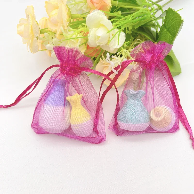 

500pcs Small Storage Bags Rose Red Gift Bag Drawstring Organza Bag Rose Organza Gift Bags Wedding Packaging Jewelry Sachet Pouch