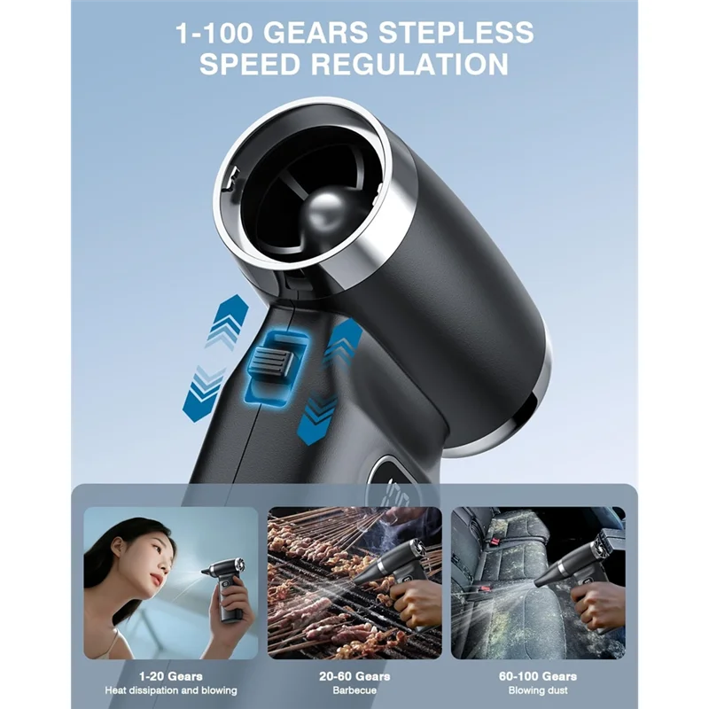 Electric Compressed Air Duster Cordless: 60 MPH High Wind Speed Mini Air Blower For Electronics Computer Cleaner Hand