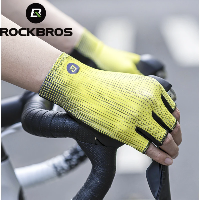 

ROCKBROS Bicycle Gloves Half Finger Light Stretch Breathable Gloves Mtb Road Bike Gloves High Elasticity Cycling Short Gloves