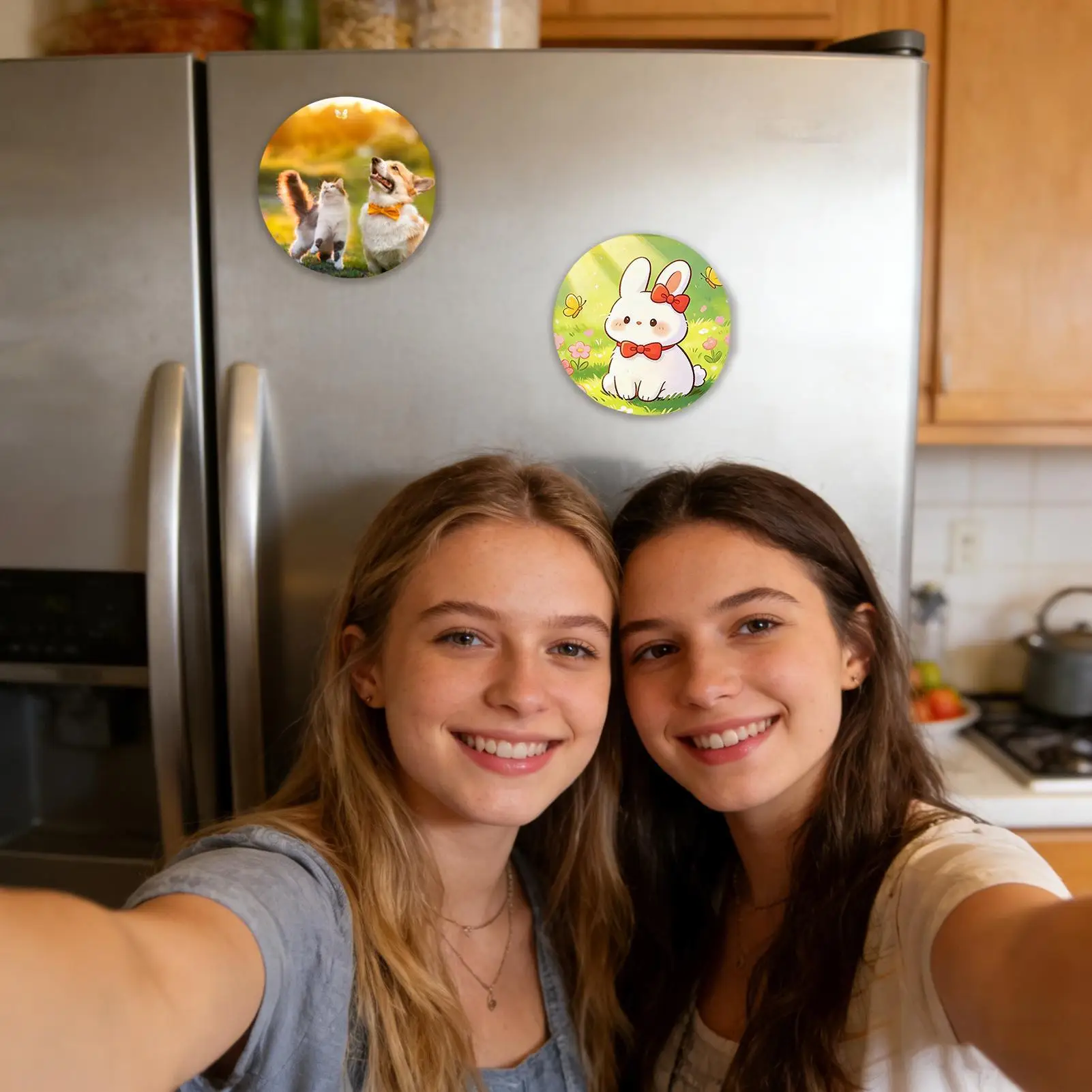 Fridge Magnets Scratch-Resistant Acrylic Photo Frames Decoration Sticker Magnets Refrigerator For Holiday Kitchen Lockers