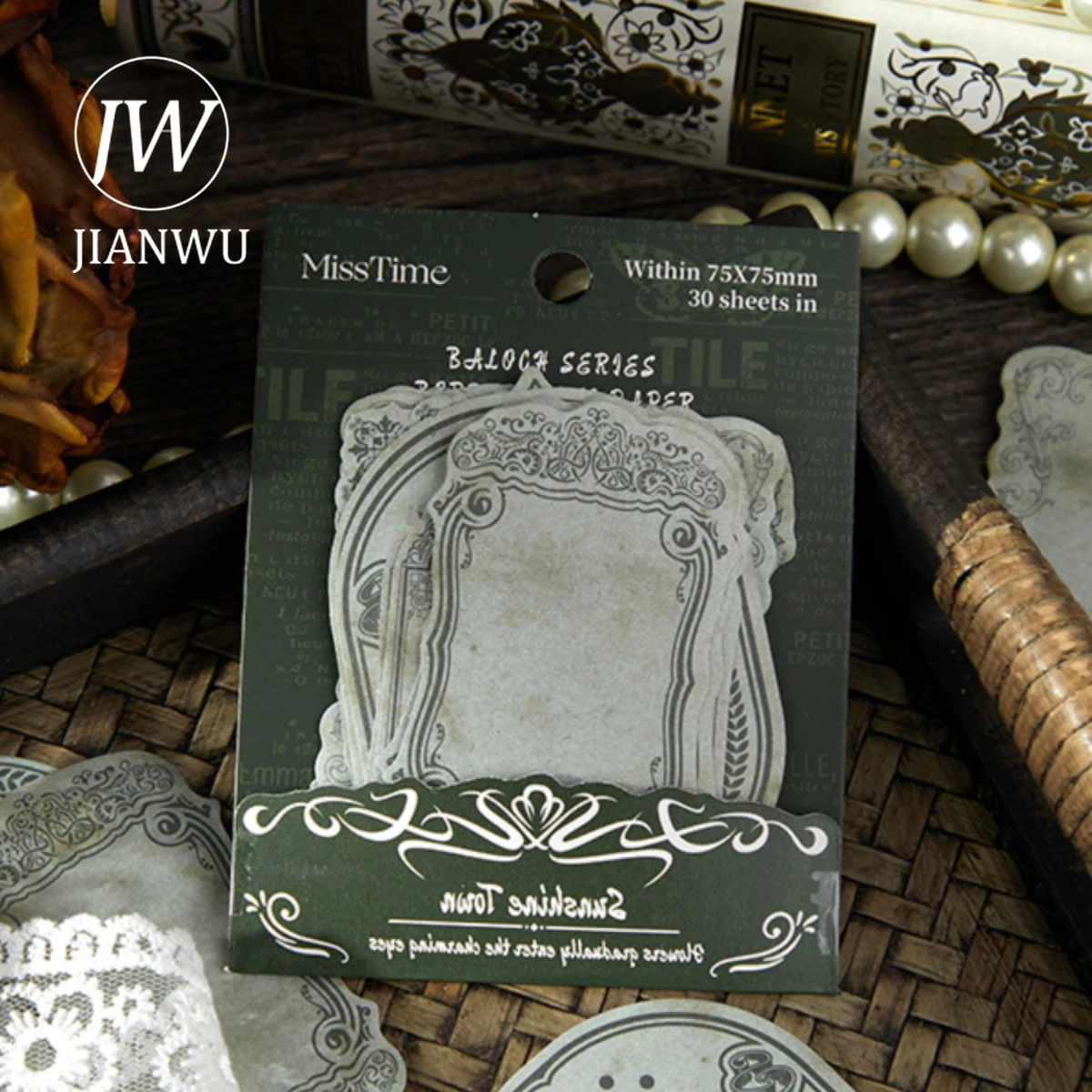 JIANWU-Bloc-notes de bordure vintage, série baroque, matériel de papier, journal de bricolage créatif, collage, papeterie décorative, 30 feuilles