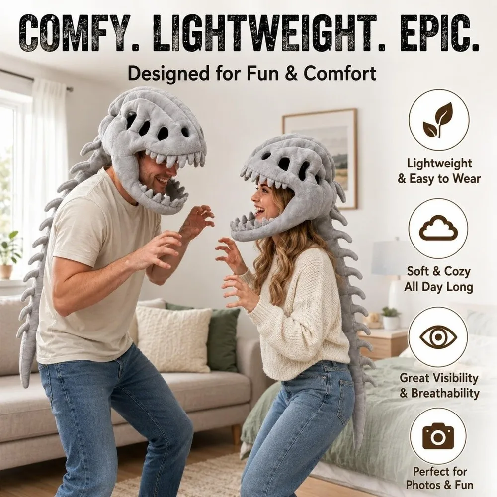 Halloween Cosplay Costume Dinosaur Skeleton Costume Costume Props Stuffed Plush Dinosaur Skeleton Outfit