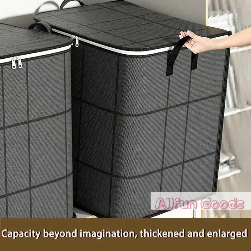 Foldable Clothes Storage Bag Large Capacity Organizer With Handle And Double Zipper For Bedding Moving Travel Under Bed Storage