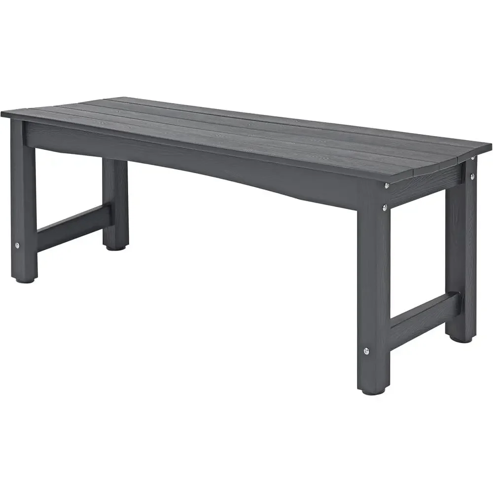 Weather-Resistant Outdoor Bench, Durable Poly Lumber, All-Weather Garden Seating for Backyard and Parks, Rustic Brown
