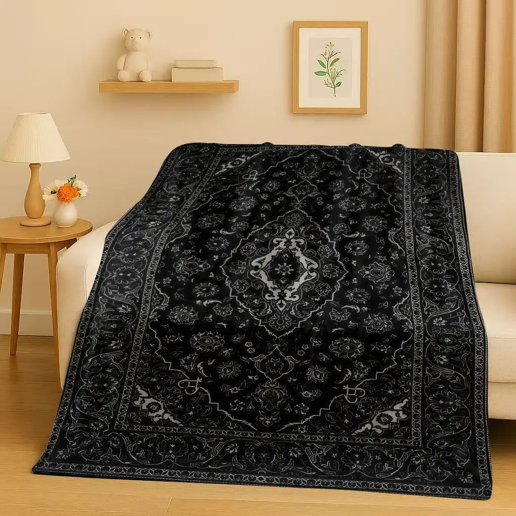 

Luxurious Persian Turkey Bohemian Flannel Blanket,Ultra Soft Warm Plush Throw for Home Bedroom Bed Sofa Cover Office Kids Gift