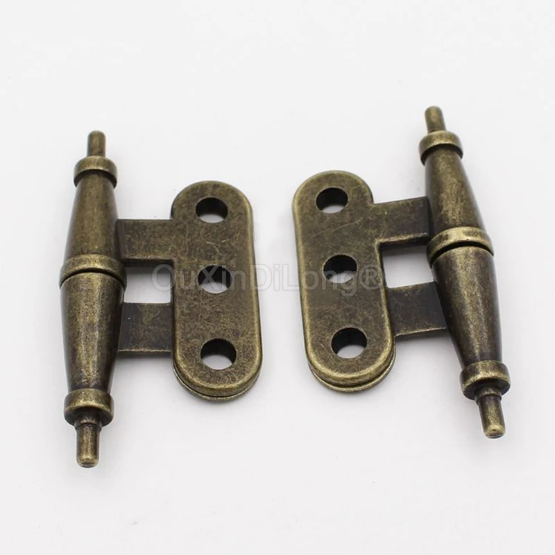 6Pairs Antique Detachable Hinges Bronze Crown Head Hinge Folding Butt Hinge for Cabinet Door Wardrobe Vintage Furniture FG1503