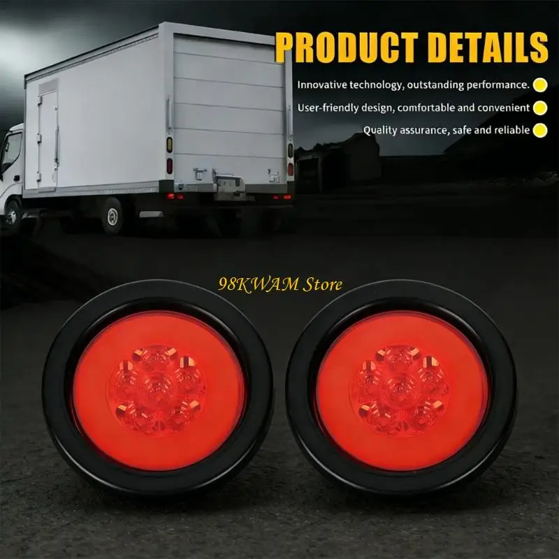 

Всепогодный 4-дюймовый сигнальный фонарь прицепа с 30 светодиодными лампочками и гибкими резиновыми монтажными кольцами, задние