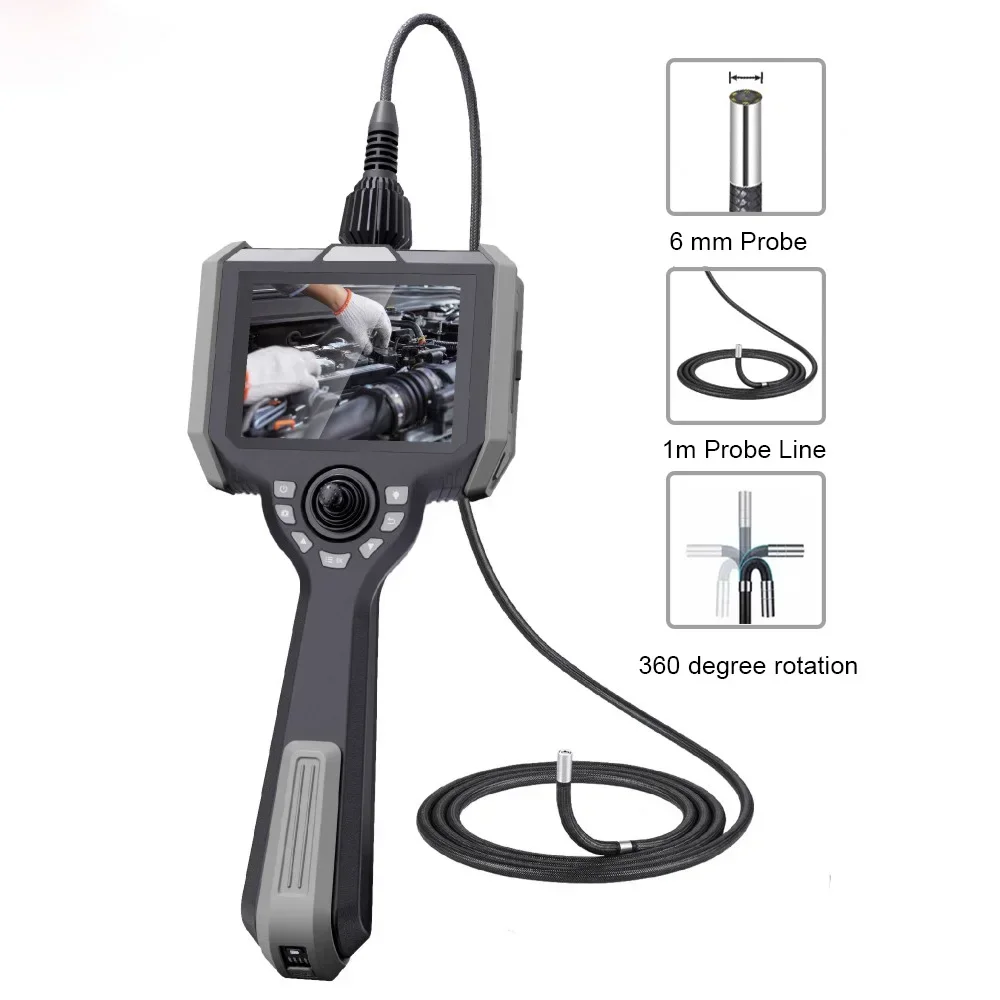 VSNDT WS-G6010 Portable Endoscope Camera,Industrial Endoscope Camera with 5'' LCD Screen,6mm 720P Video Borescope